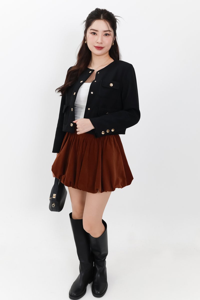 Saerin Suede Jacket in Black