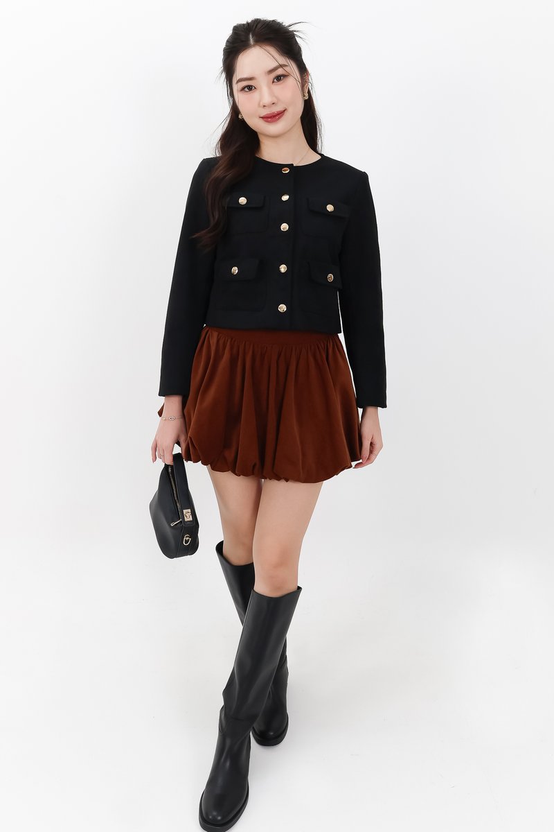 Saerin Suede Jacket in Black