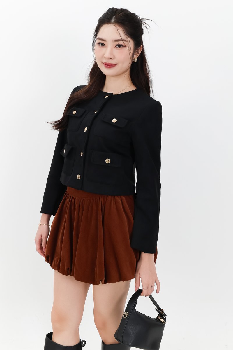 Saerin Suede Jacket in Black