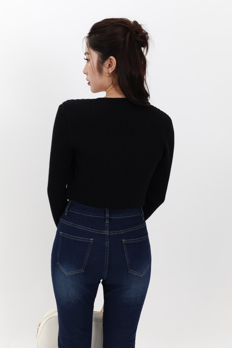 SALE EXCLUSIVE | Berlini Basic Knit Cropped Cardigan in Black