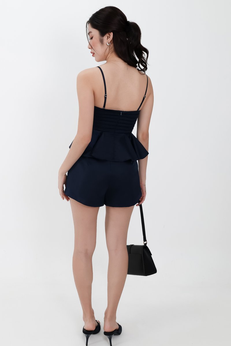 Sheyenne Satin Co-ord Top in Midnight