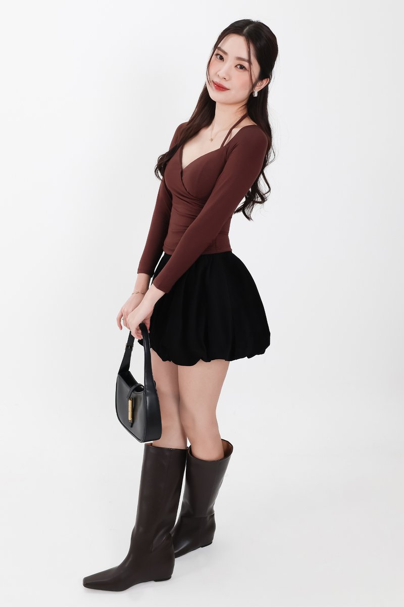 Clarie Corduroy Bubble Skorts in Black