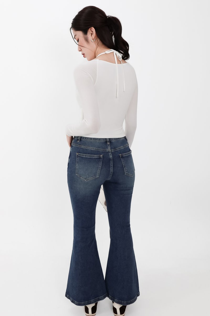 RESTOCKS | Fae Fit & Flare Denim Jeans V2 in Dark Wash ( Petite Length )