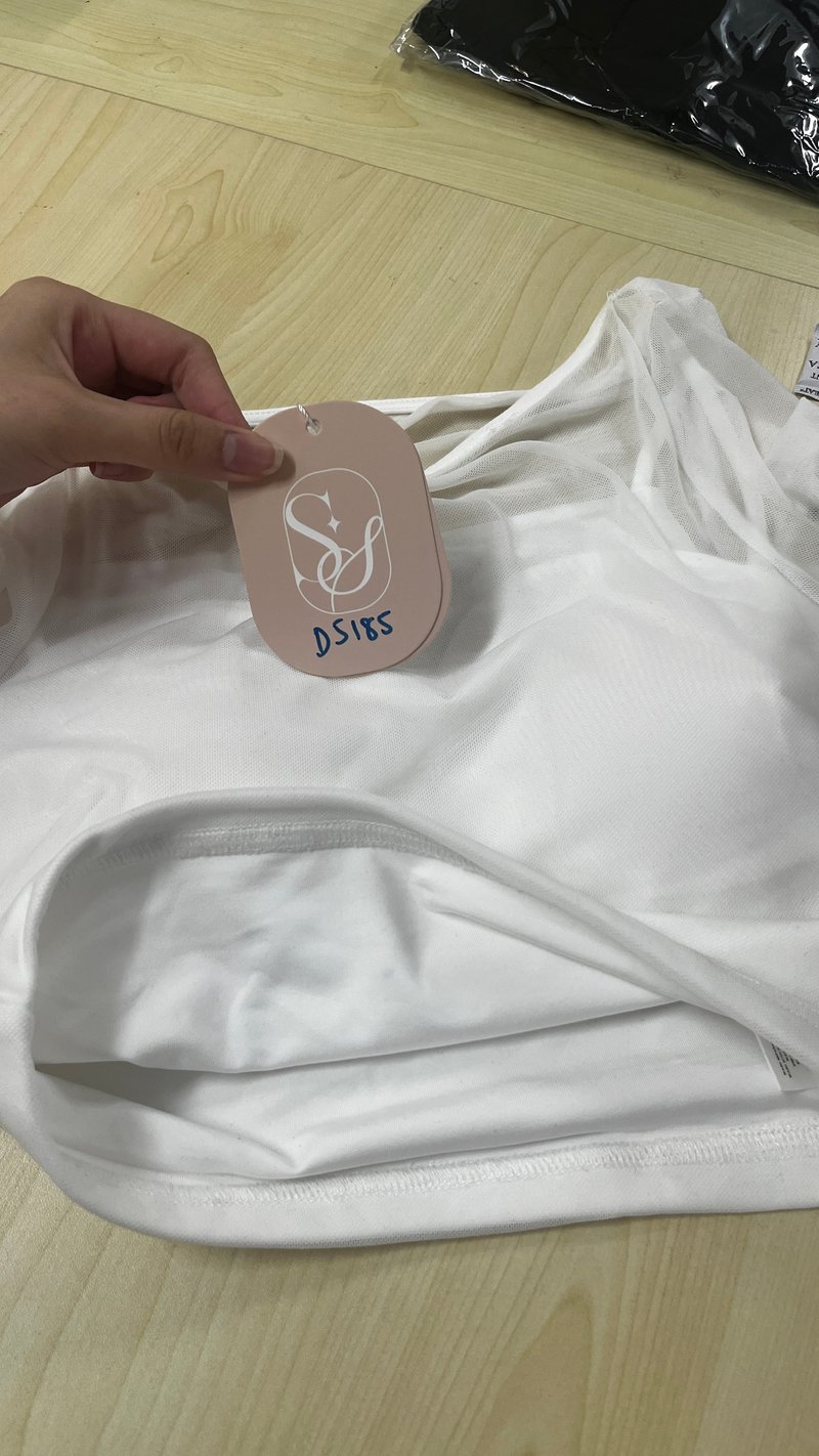 DEFECT | Miara Mesh Overlay Tee in White in S
