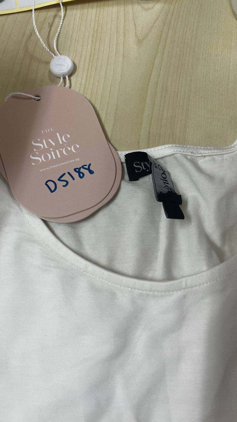DEFECT | Harrie Half Sheer Tee in Cream White in M
