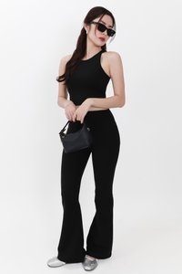 Annie Athleisure Co-ord Fit &amp; Flare Pants in Black ( Regular Length )