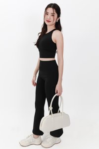 Annie Athleisure Co-ord Fit &amp; Flare Pants in Black ( Petite Length )