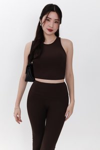 Annie Athleisure Co-ord Set in Dark Brown ( Petite Length )