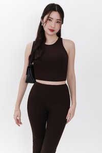 Annie Athleisure Co-ord Tank Top in Dark Brown