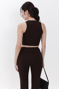 Annie Athleisure Co-ord Tank Top in Dark Brown