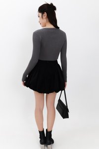 SALE EXCLUSIVE | Berlini Basic Knit Cropped Cardigan in Dark Grey