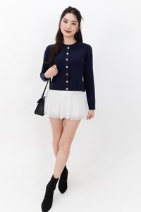 Bridgette Button Knit Sweater in Midnight