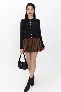 Bridgette Button Knit Sweater in Black