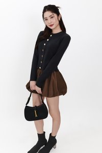 Bridgette Button Knit Sweater in Black