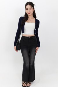 SALE EXCLUSIVE | Berlini Basic Knit Cropped Cardigan in Navy