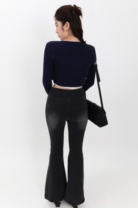 SALE EXCLUSIVE | Berlini Basic Knit Cropped Cardigan in Navy