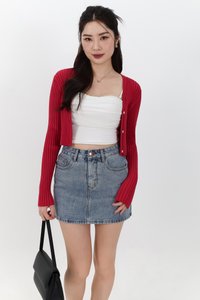 SALE EXCLUSIVE | Berlini Basic Knit Cropped Cardigan in Red