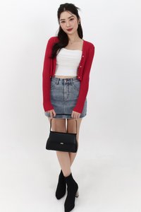 SALE EXCLUSIVE | Berlini Basic Knit Cropped Cardigan in Red