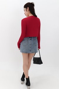 SALE EXCLUSIVE | Berlini Basic Knit Cropped Cardigan in Red