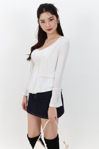 SALE EXCLUSIVE | Bria Bell Sleeve Cardigan Top Set in White