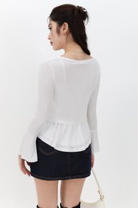 SALE EXCLUSIVE | Bria Bell Sleeve Cardigan Top Set in White