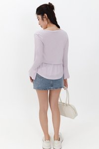 SALE EXCLUSIVE | Bria Bell Sleeve Cardigan Top Set in Pale Lilac