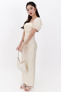 SALE EXCLUSIVE | Marielle Multi Way Satin Midaxi Dress in Pastel Yellow