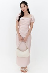 SALE EXCLUSIVE | Marielle Multi Way Satin Midaxi Dress in Pastel Pink
