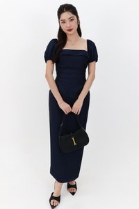 SALE EXCLUSIVE | Marielle Multi Way Satin Midaxi Dress in Midnight