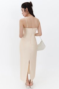 SALE EXCLUSIVE | Marielle Multi Way Satin Midaxi Dress in Pastel Yellow