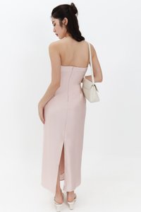 SALE EXCLUSIVE | Marielle Multi Way Satin Midaxi Dress in Pastel Pink