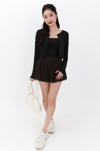 Chaeyi Cardigan Top Set in Black