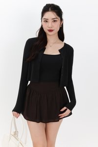 Chaeyi Cardigan Top Set in Black