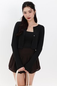 Chaeyi Cardigan Top Set in Black