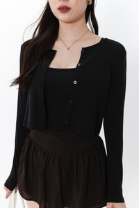 Chaeyi Cardigan Top Set in Black