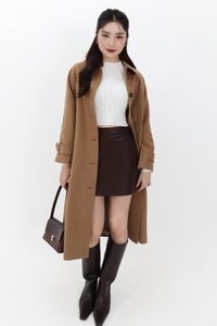 Wynnie Wool Coat in Camel Brown