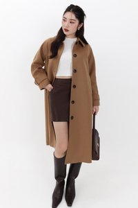 Wynnie Wool Coat in Camel Brown