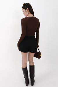 Bren Bolero Top Set in Dark Brown