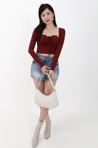 Bren Bolero Top Set in Dark Muted Red