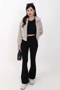 Ferra Furry Jacket in Light Grey