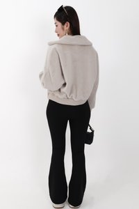 Ferra Furry Jacket in Light Grey