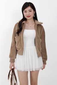 Ferra Furry Jacket in Light Brown