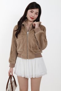 Ferra Furry Jacket in Light Brown