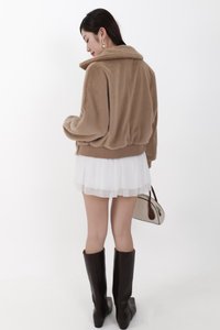 Ferra Furry Jacket in Light Brown