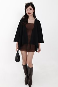 Kedy Knit Throwover in Black