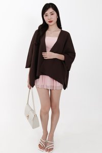 Kedy Knit Throwover in Dark Brown