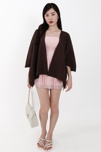 Kedy Knit Throwover in Dark Brown