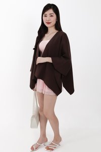 Kedy Knit Throwover in Dark Brown