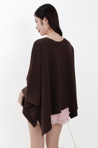 Kedy Knit Throwover in Dark Brown