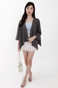 Kedy Knit Throwover in Dark Grey